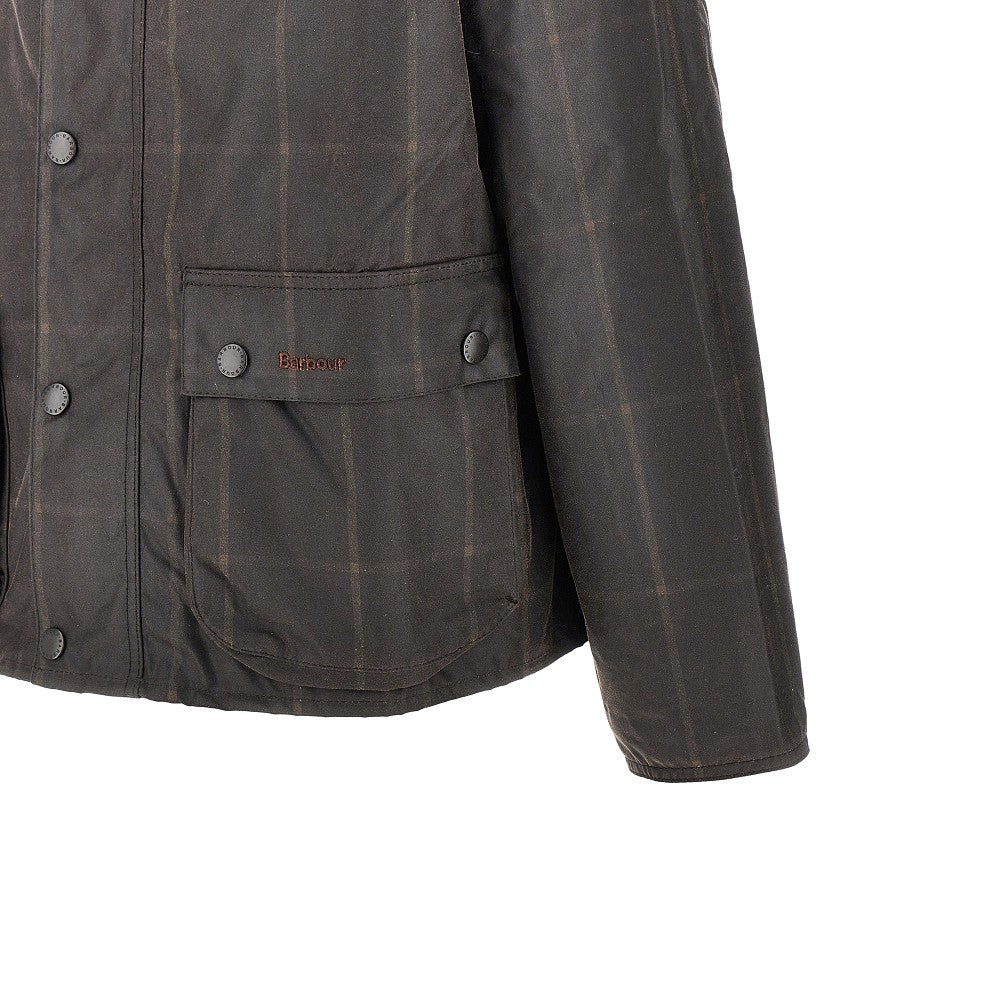 Transport Windowpane waxed cotton jacket