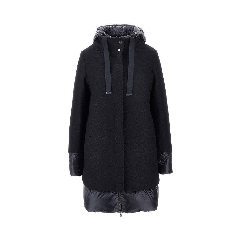 Padded coat with nylon details