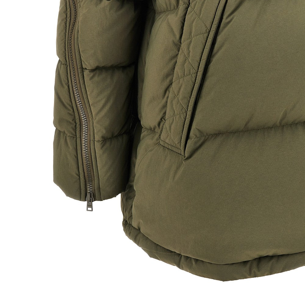 Matte nylon hooded down jacket