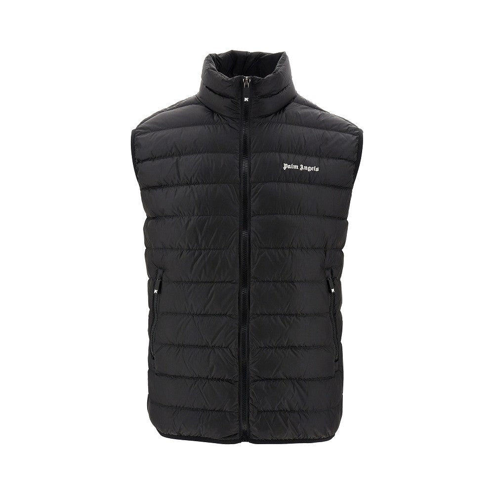 Padded vest with logo embroidery