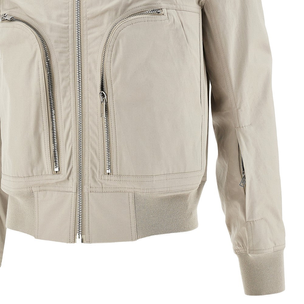 Stretch cotton bomber jacket