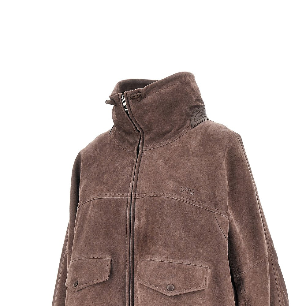 Suede leather blouson jacket