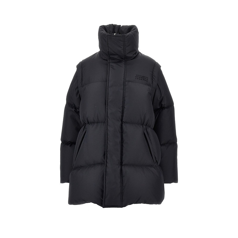 Down jacket with detachable sleeves