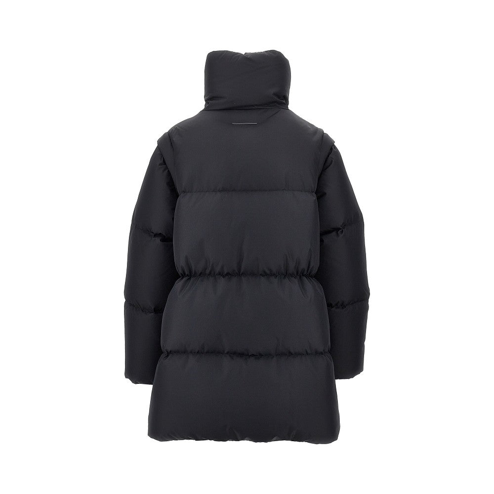 Down jacket with detachable sleeves