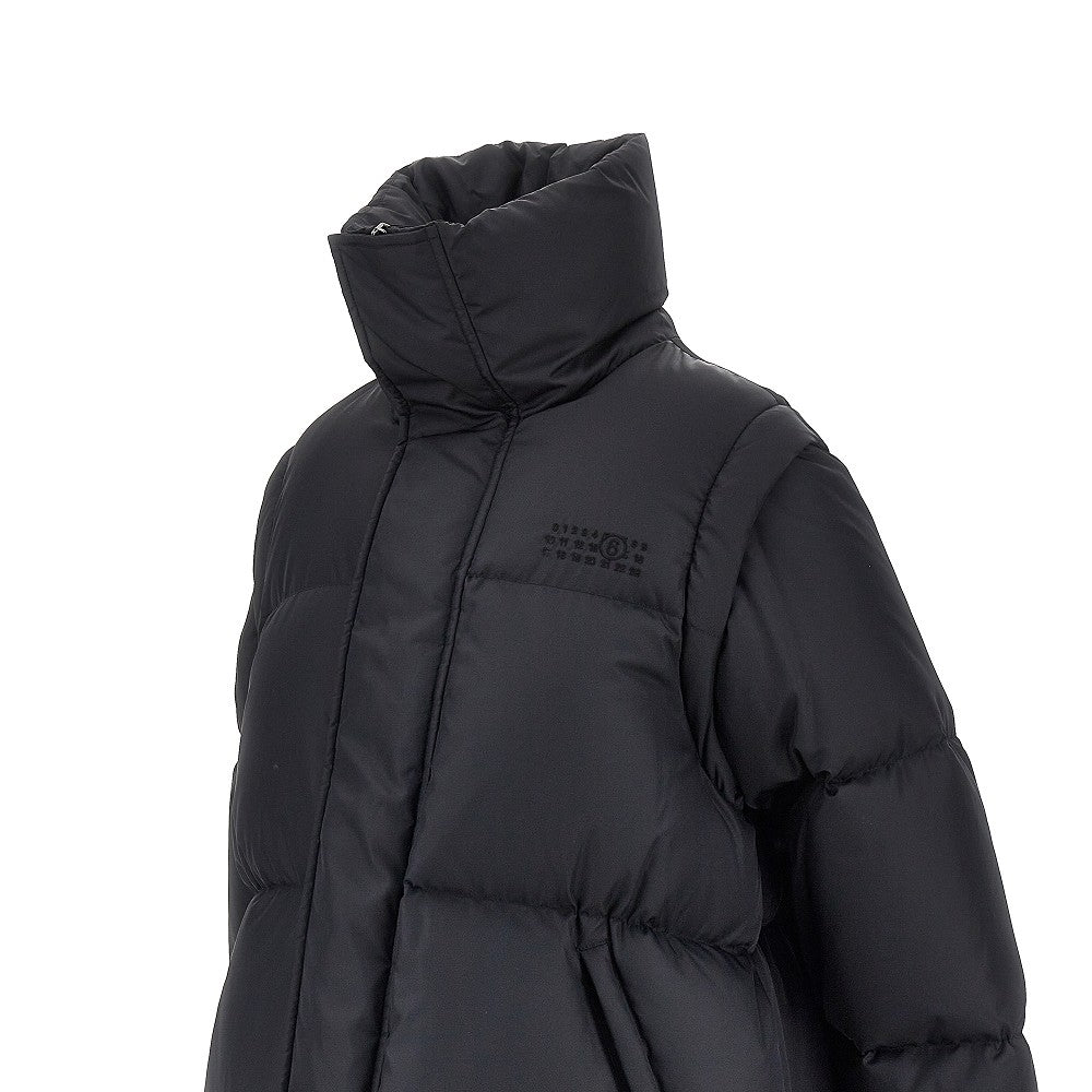 Down jacket with detachable sleeves