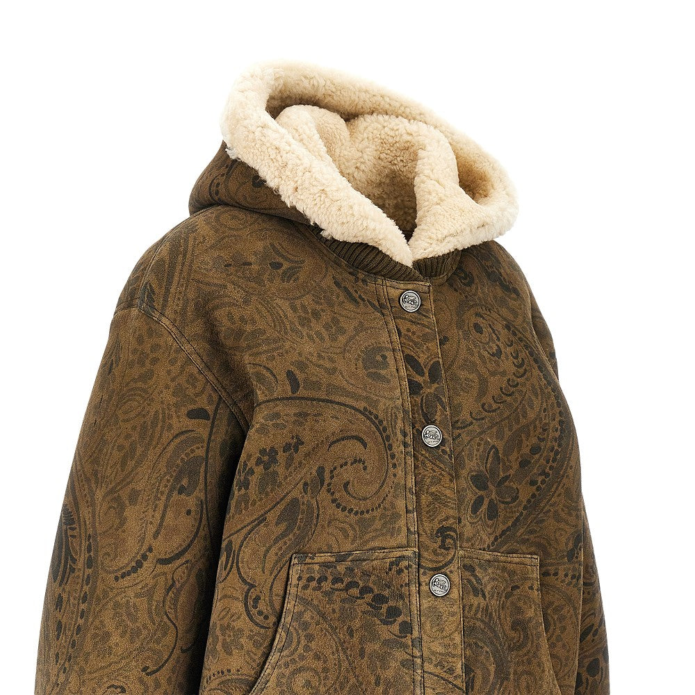 Giacca in pelle con motivo Paisley
