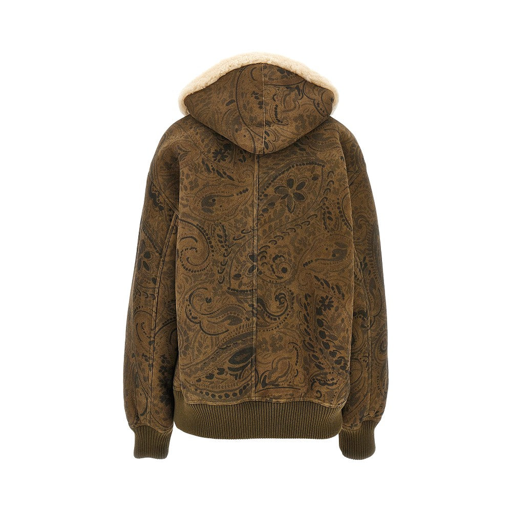 Giacca in pelle con motivo Paisley