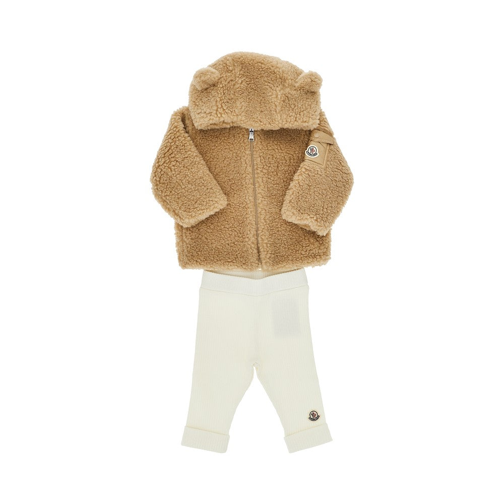 Completino in tessuto Teddy e cotone