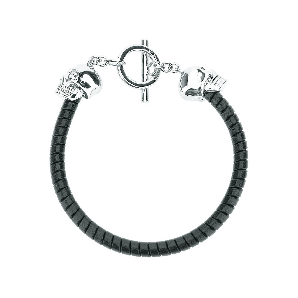 Leather bracelet with skulls