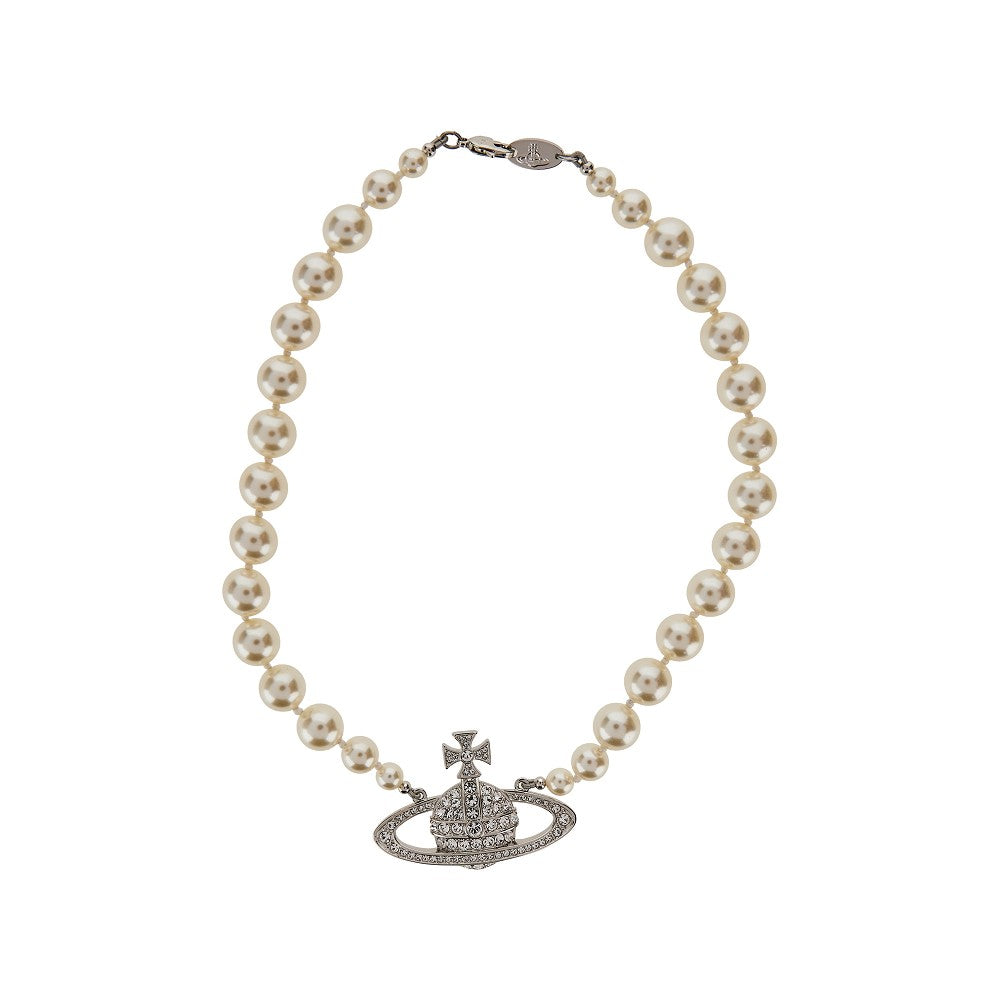 One Row Pearl Bas Relief necklace