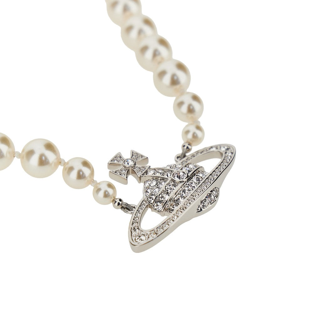 One Row Pearl Bas Relief necklace