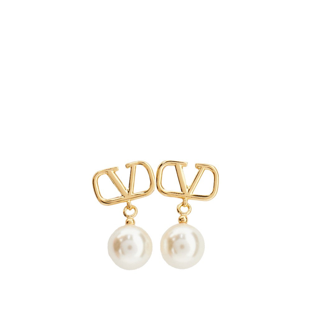 'VLogo Signature' earrings with pearls