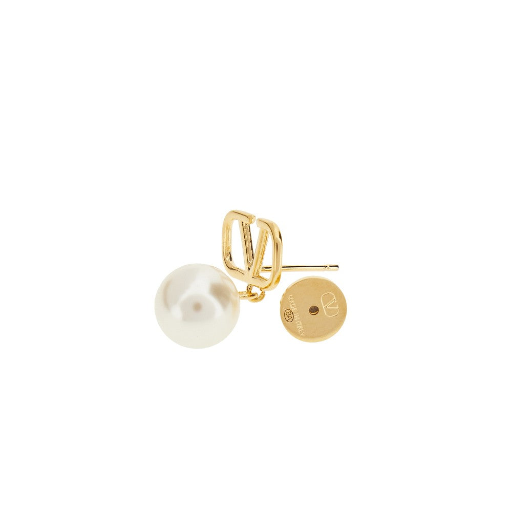 'VLogo Signature' earrings with pearls