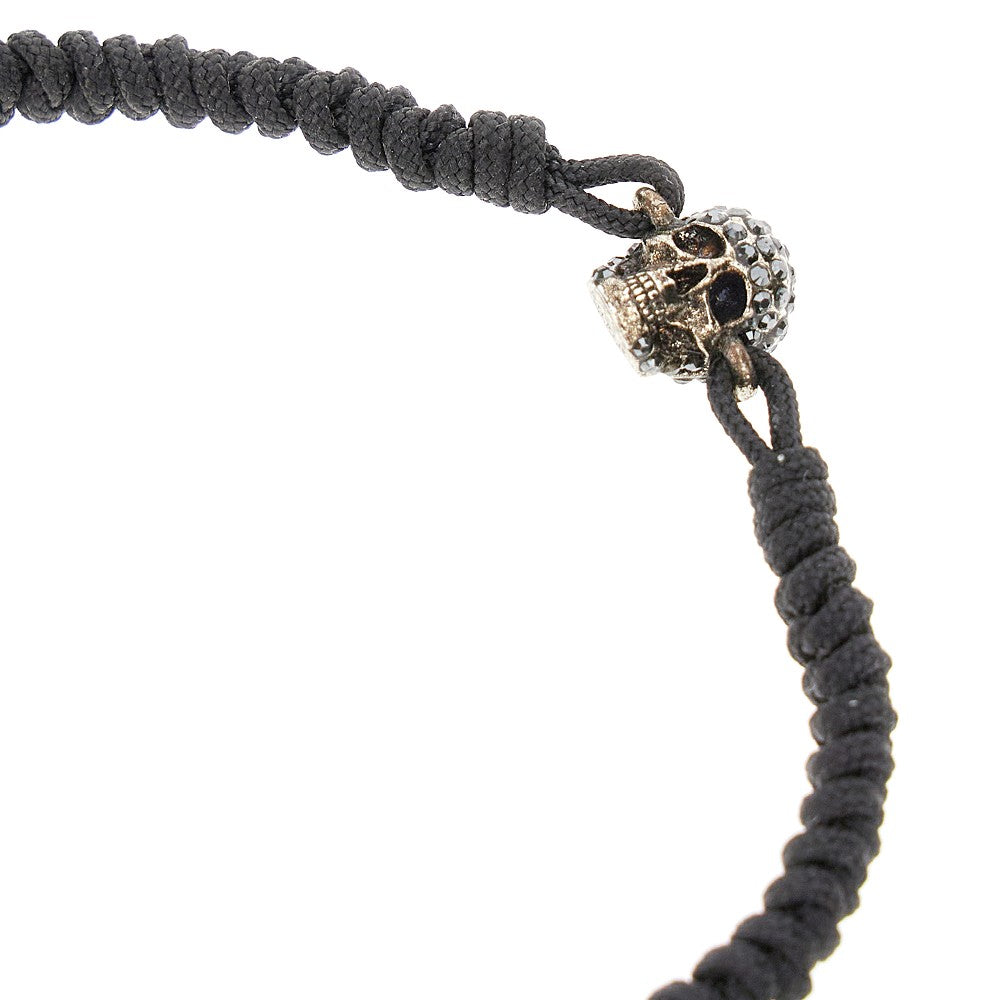 Pavé Skull cotton bracelet
