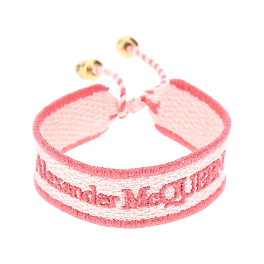 Denim bracelet with logo embroidery