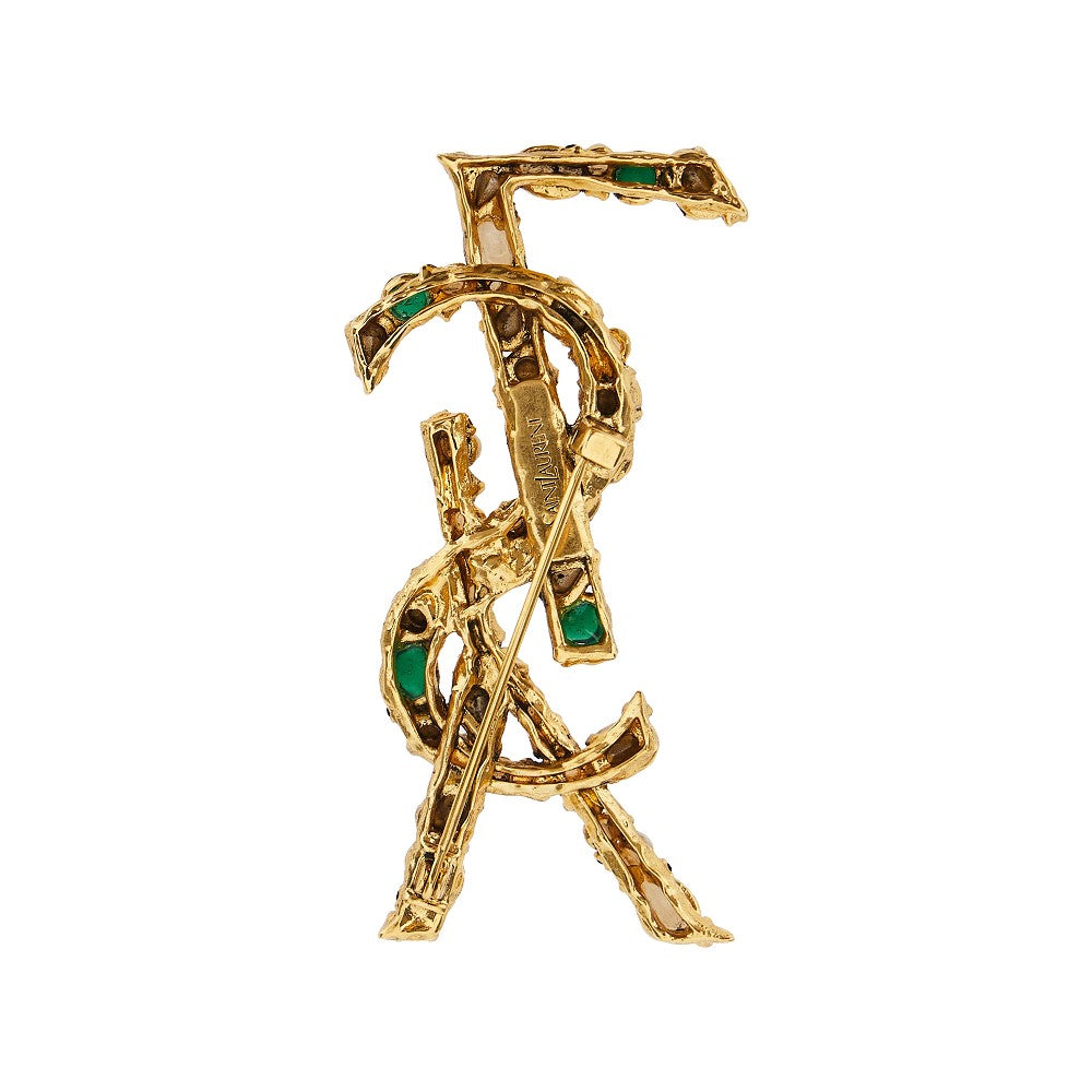 'Cassandre' brooch with crystals and beads