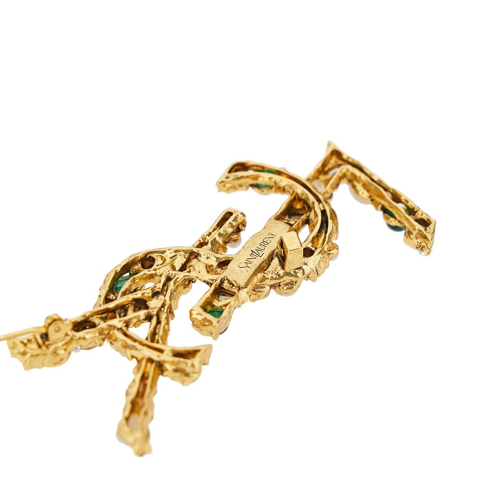 'Cassandre' brooch with crystals and beads