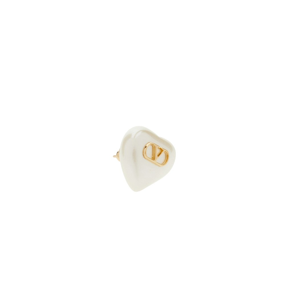 Heart-shaped pearl 'VLogo Signature' earrings