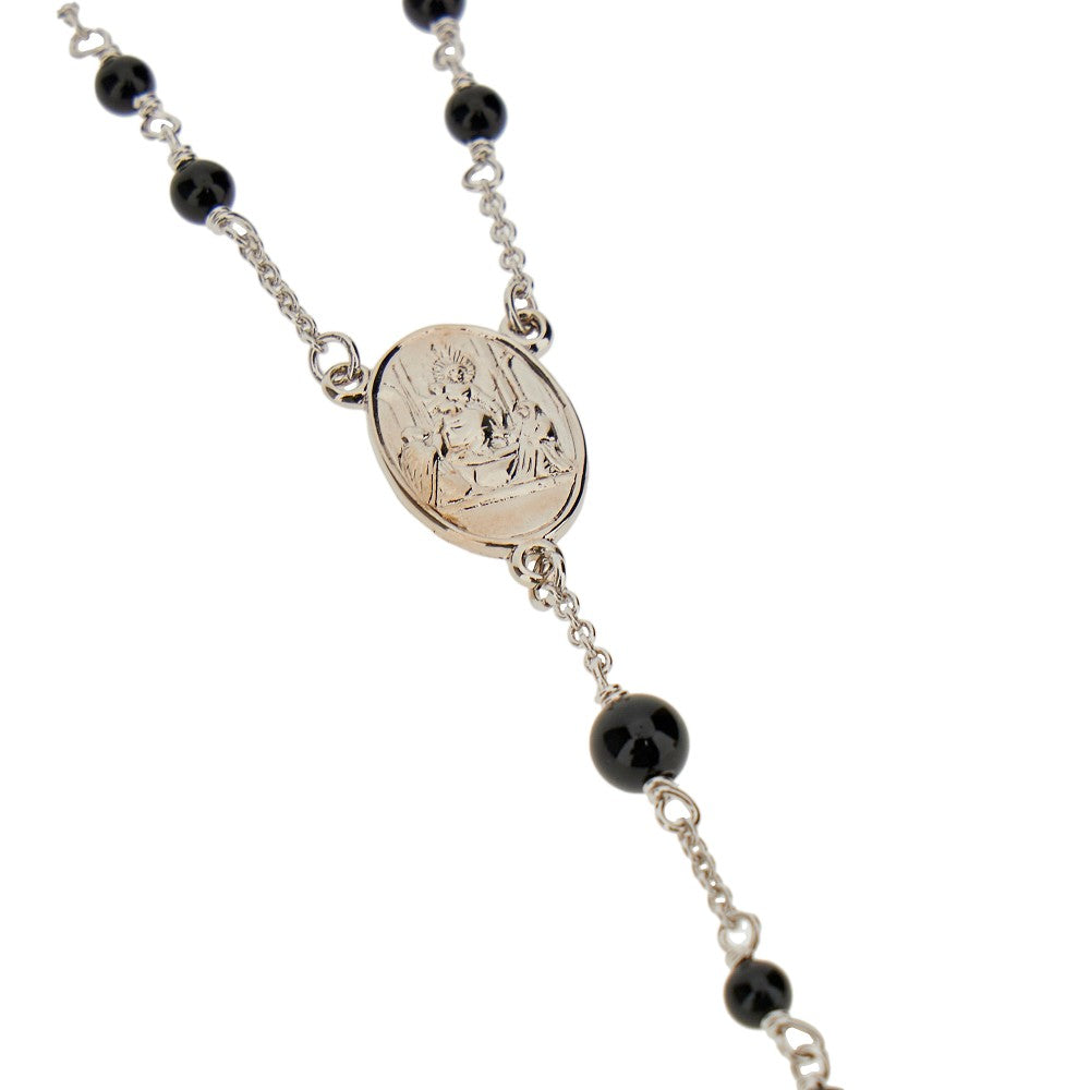 Rosary necklace with natural stones