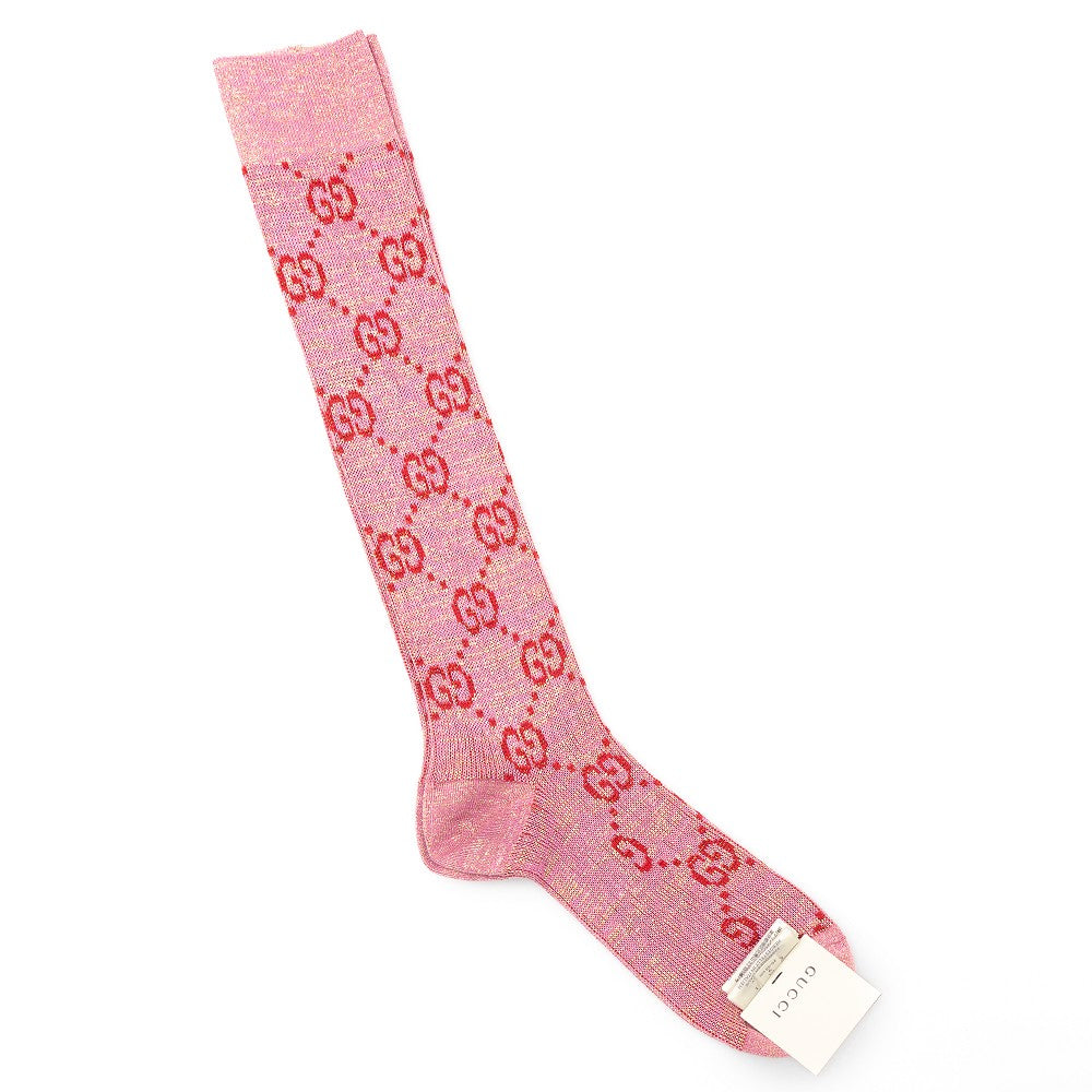 GG pattern lamé socks