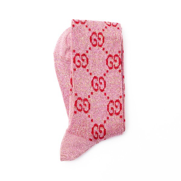 GG pattern lamé socks