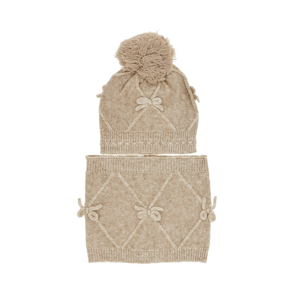 Beanie hat and neck-warmer set