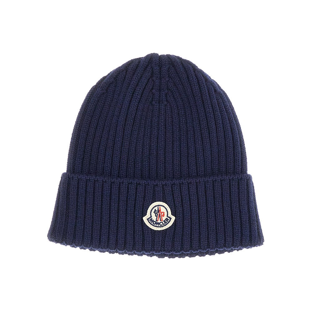 Cappellino in lana con patch logo