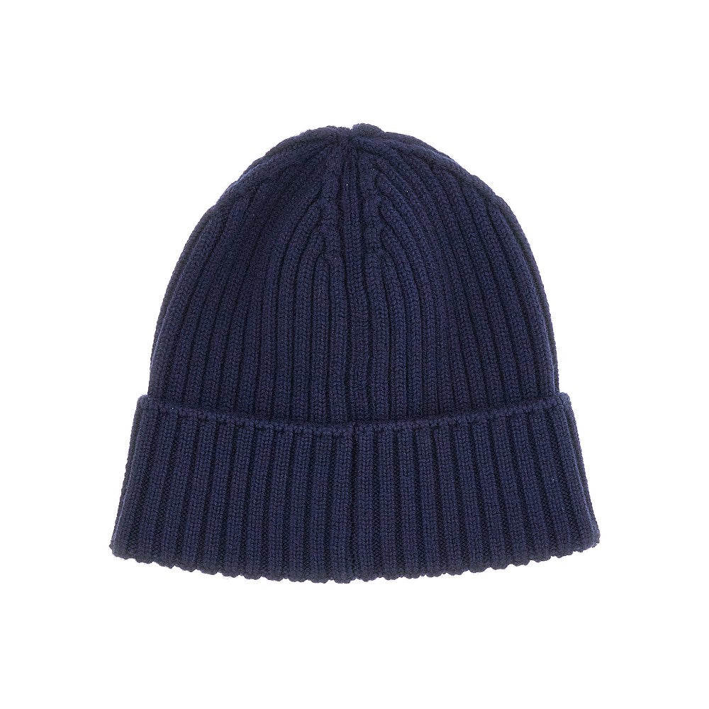 Logo patch wool beanie hat