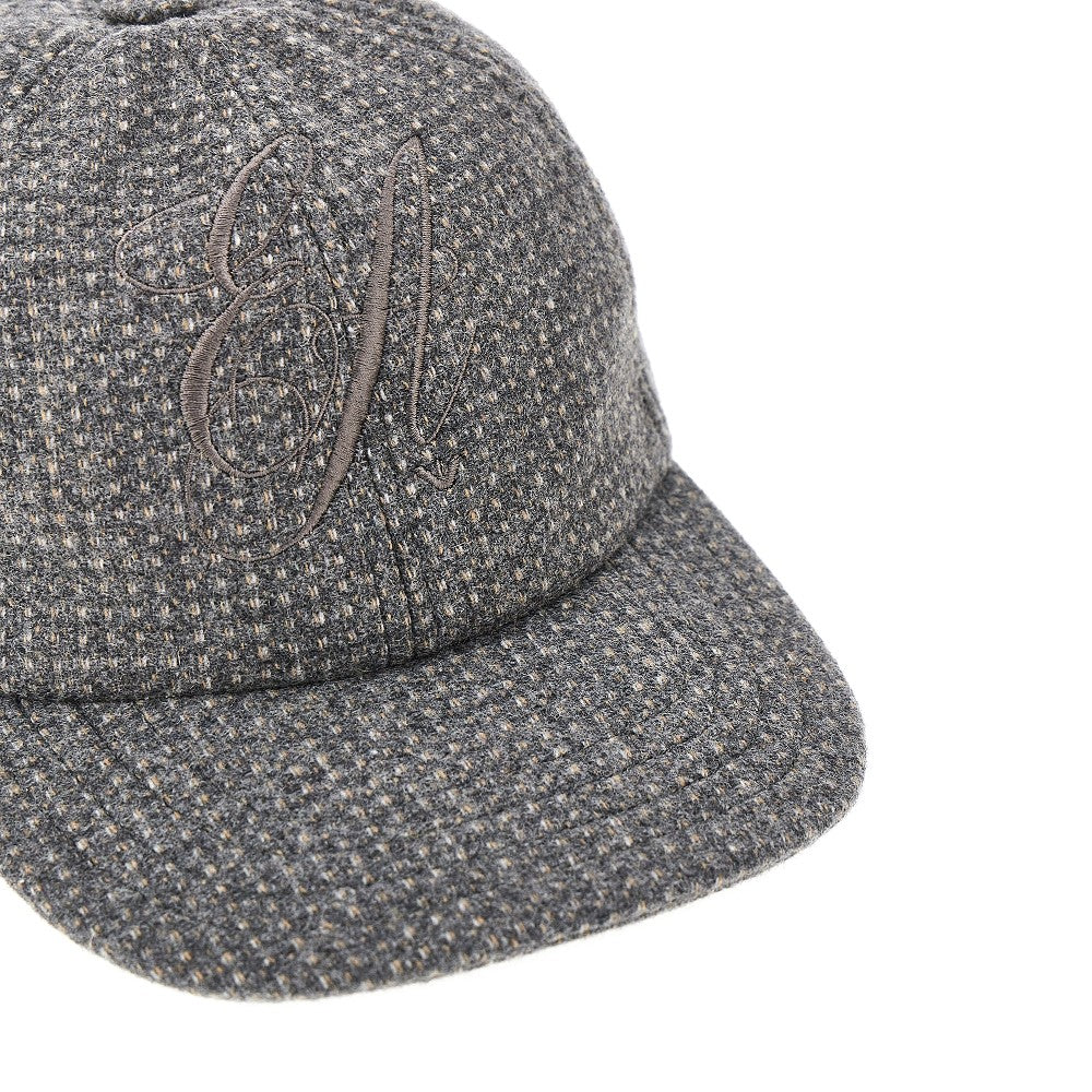 Cappello baseball in misto lana con ricamo