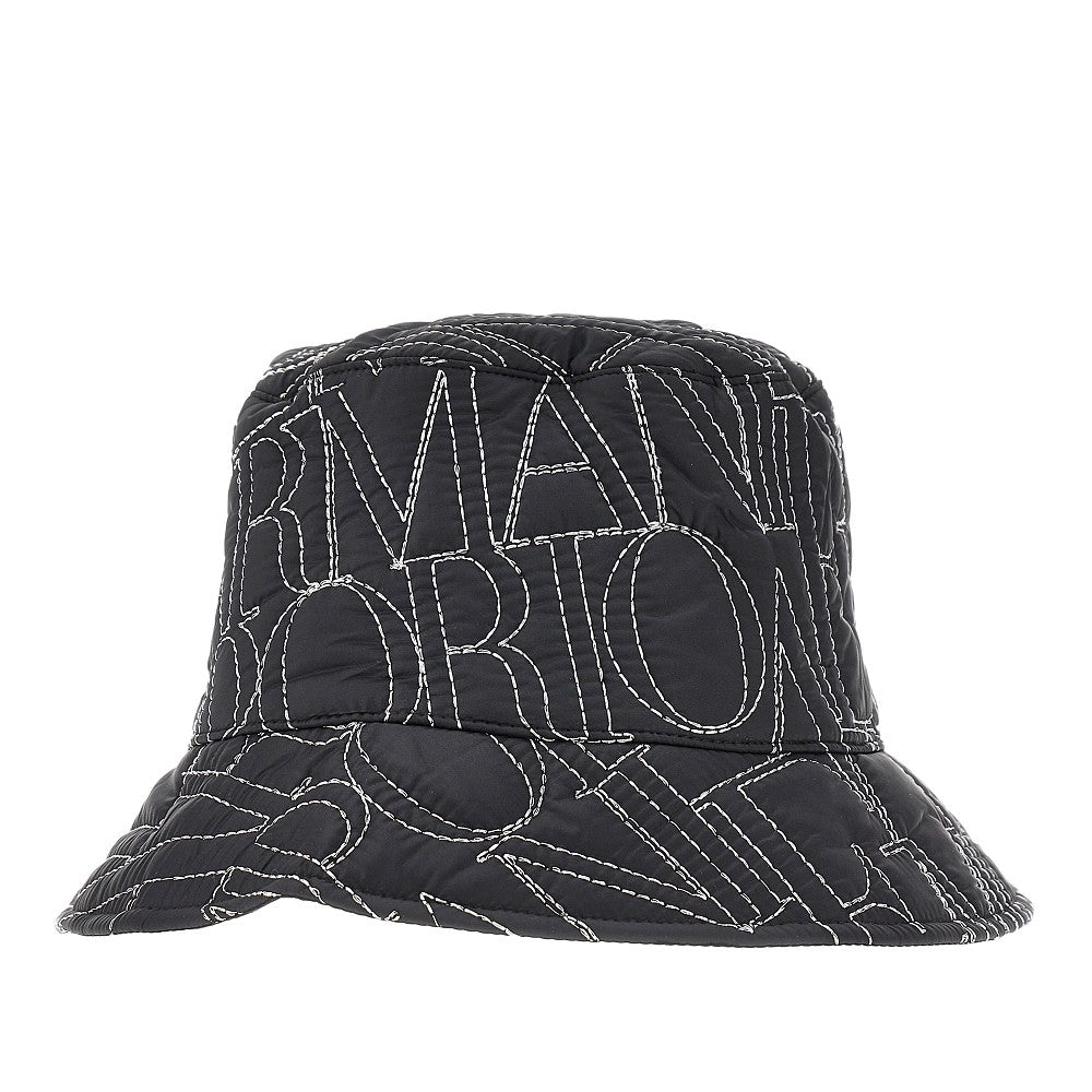 Cappello bucket con logo impunturato