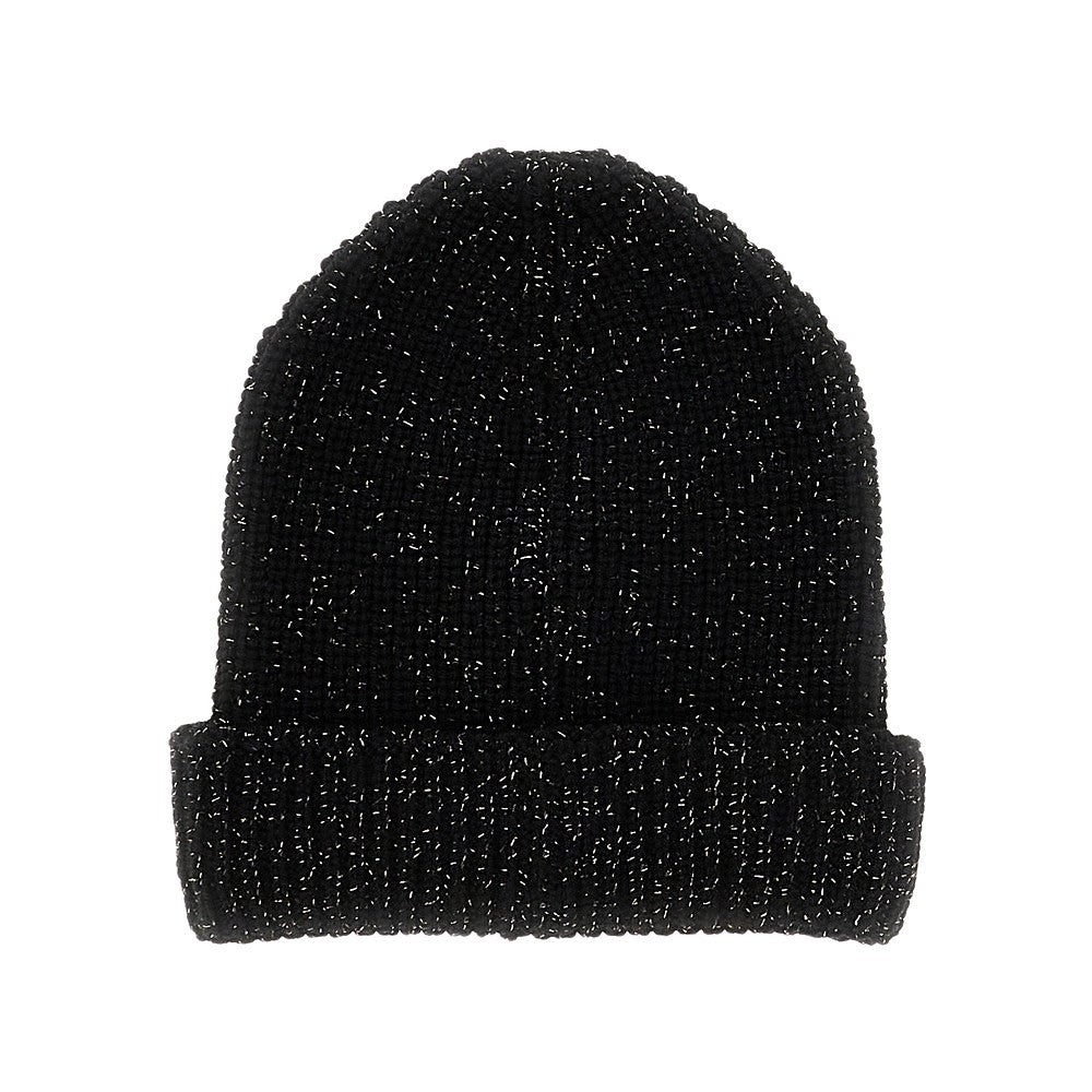 Lurex double knitting beanie hat
