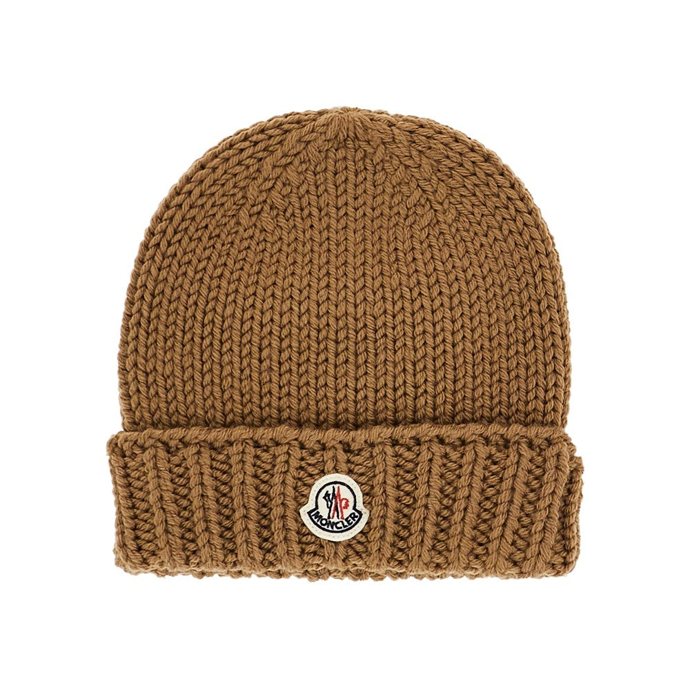 Beanie in lana con patch logo