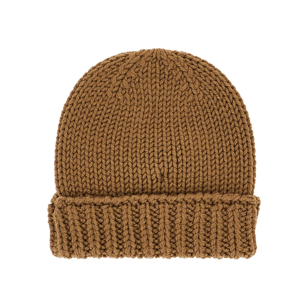 Beanie in lana con patch logo