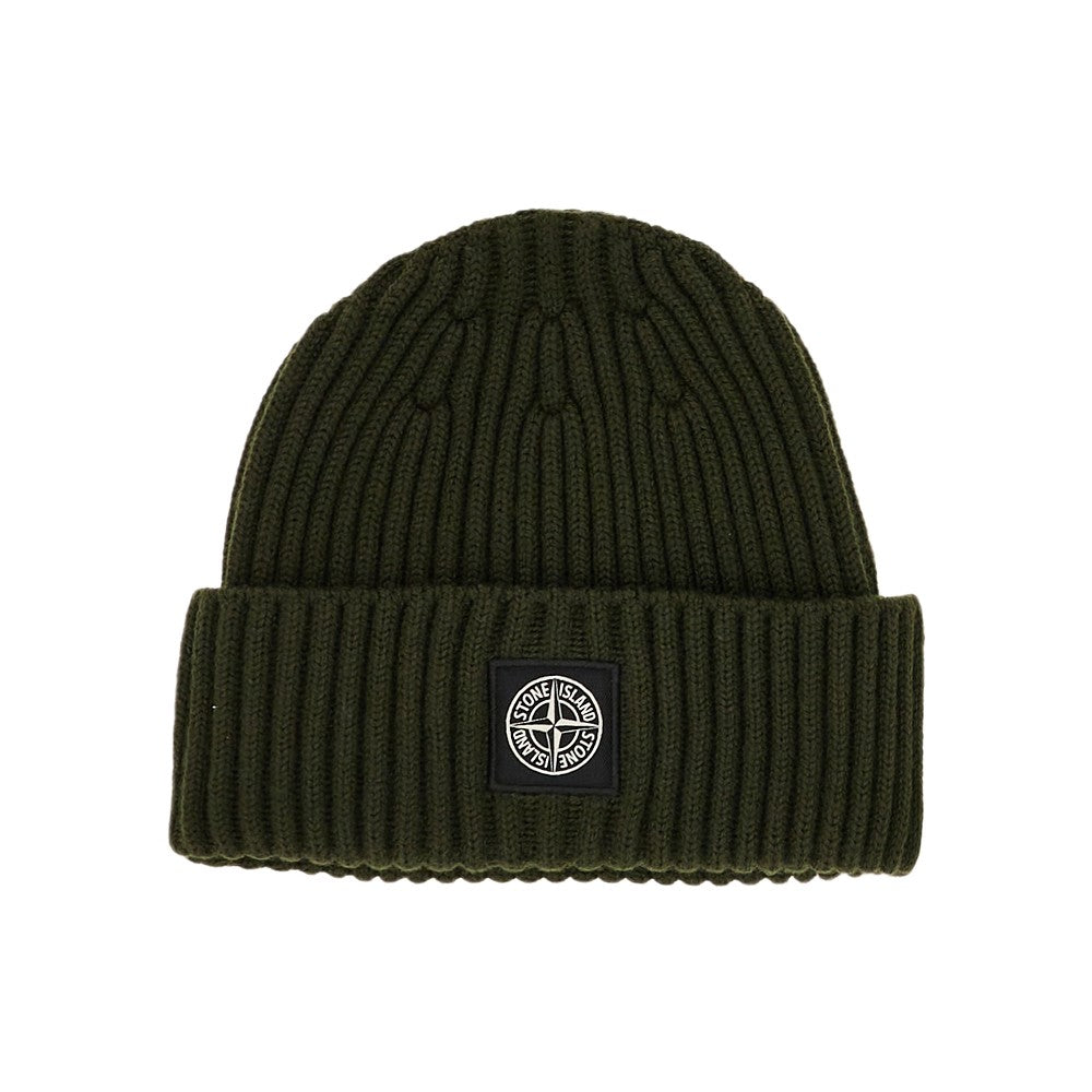 Beanie in lana con patch logo