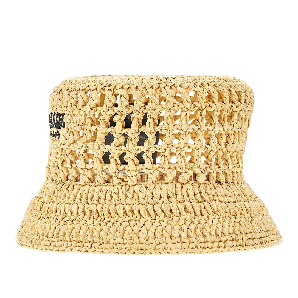 Crochet raffia bucket hat