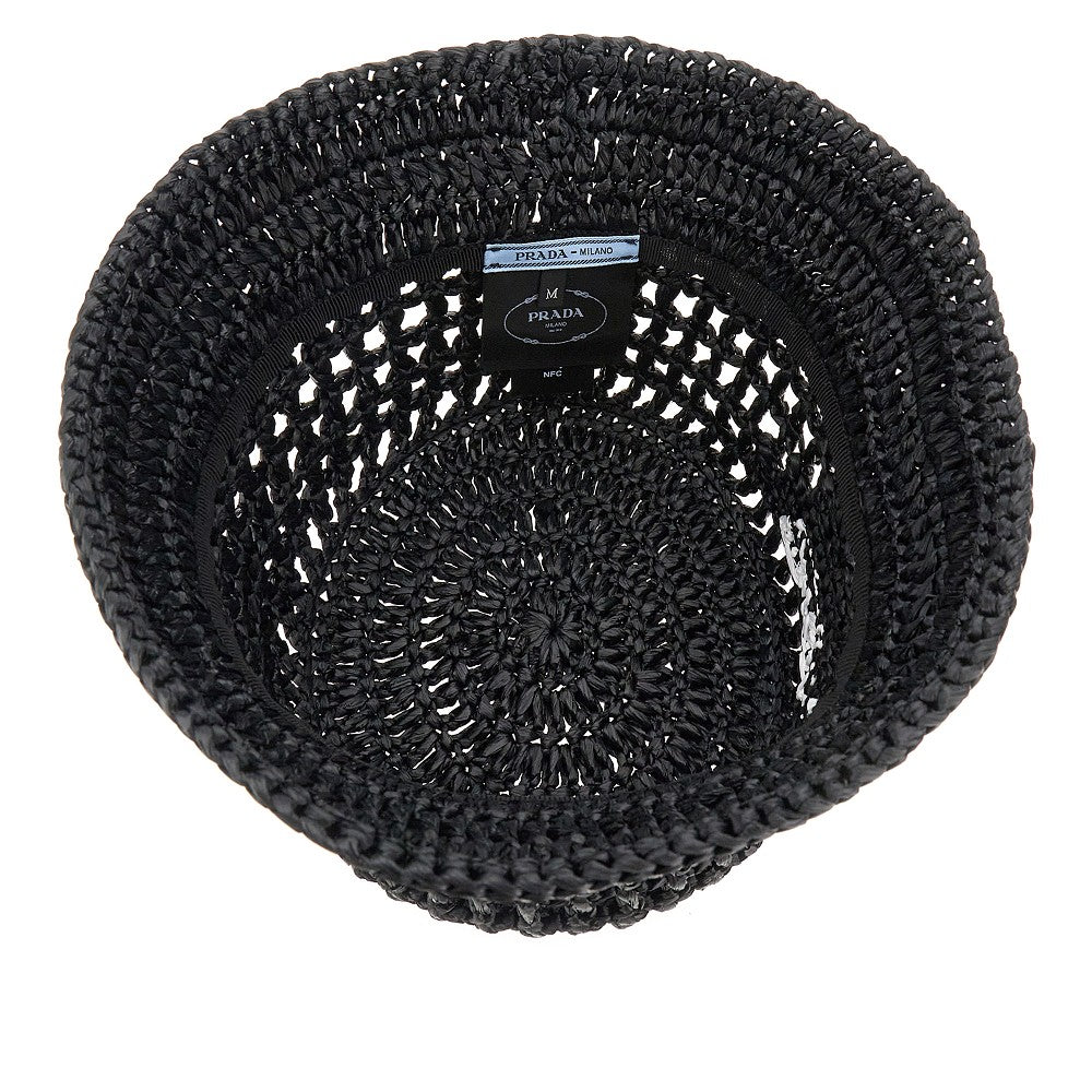 Crochet raffia bucket hat
