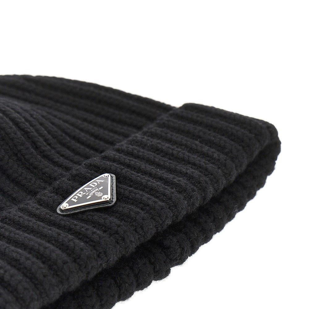 Beanie in lana con logo triangolo
