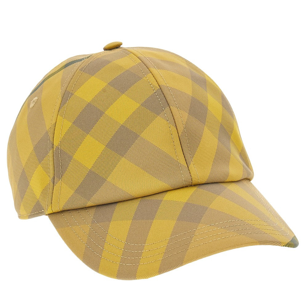 Check motif baseball cap
