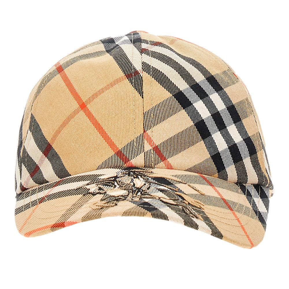 Check cotton-blend baseball cap