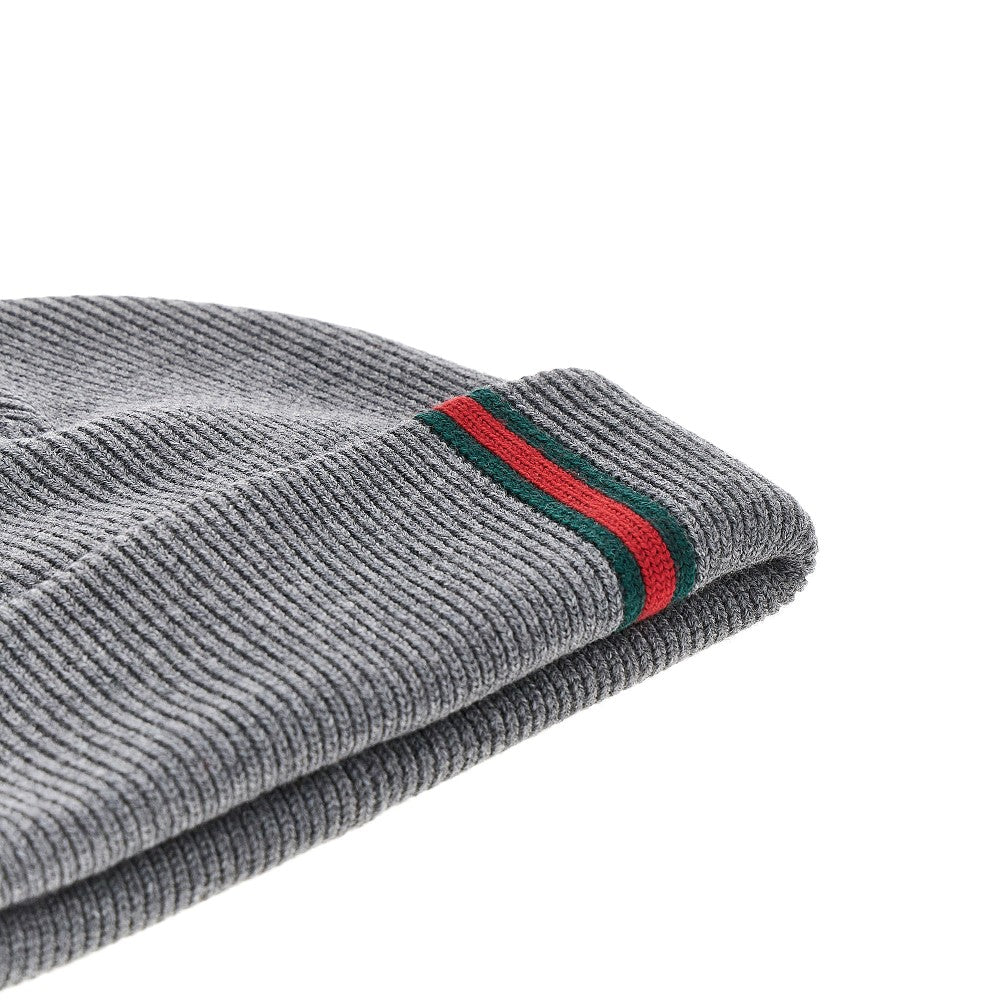 Beanie in lana con dettaglio Web