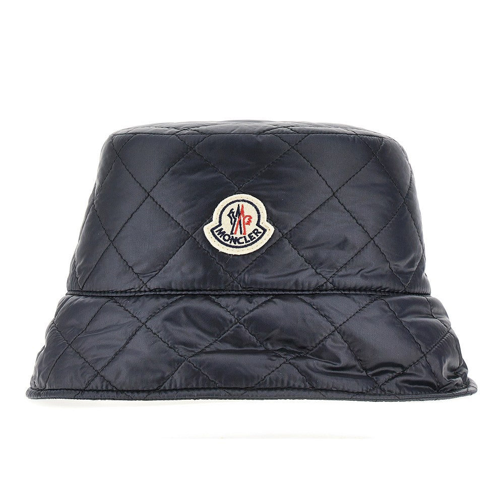 Diamond-quilted nylon bucket hat