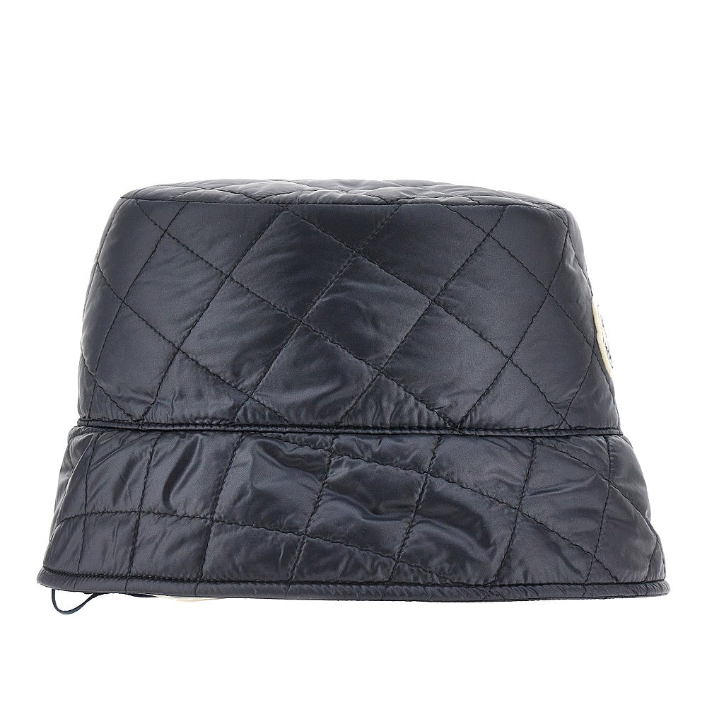 Diamond-quilted nylon bucket hat