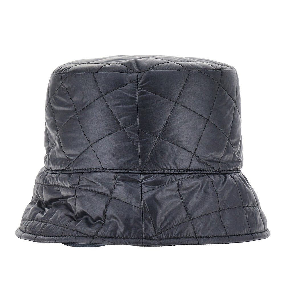 Diamond-quilted nylon bucket hat