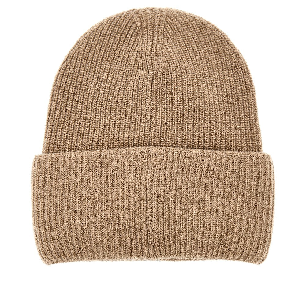 Ribbed wool beanie hat