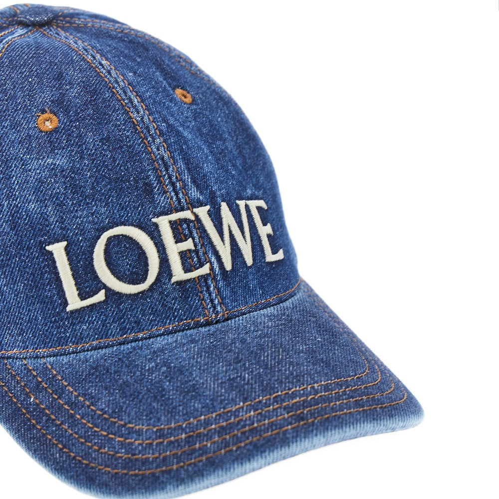 Cappello baseball in denim con logo ricamato