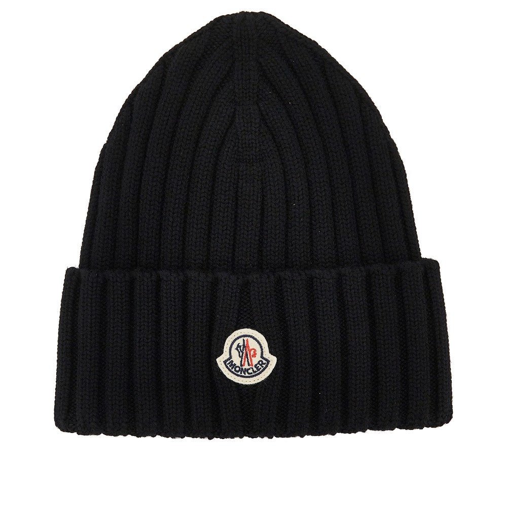 Beanie in lana con patch logo