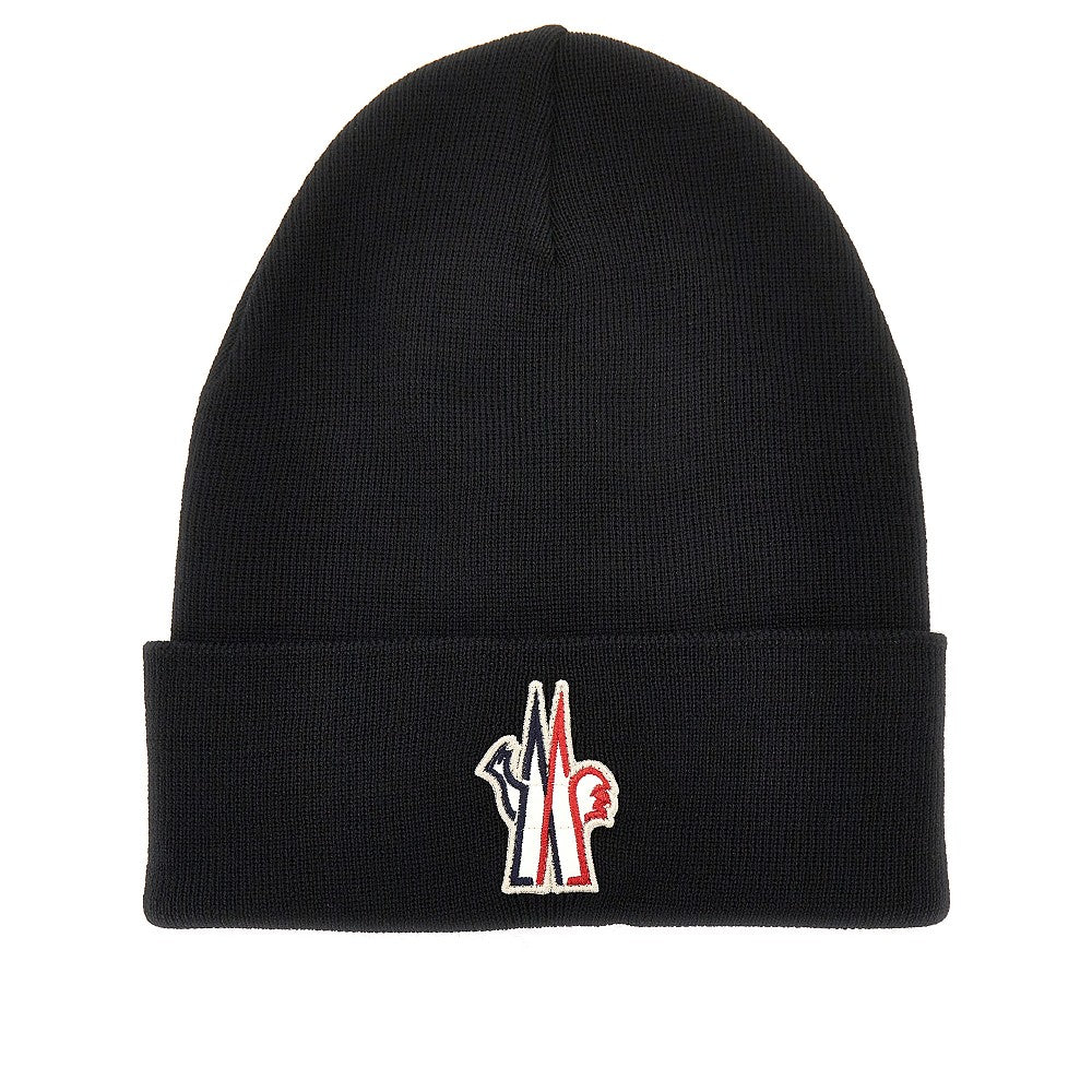 Beanie in lana con patch logo