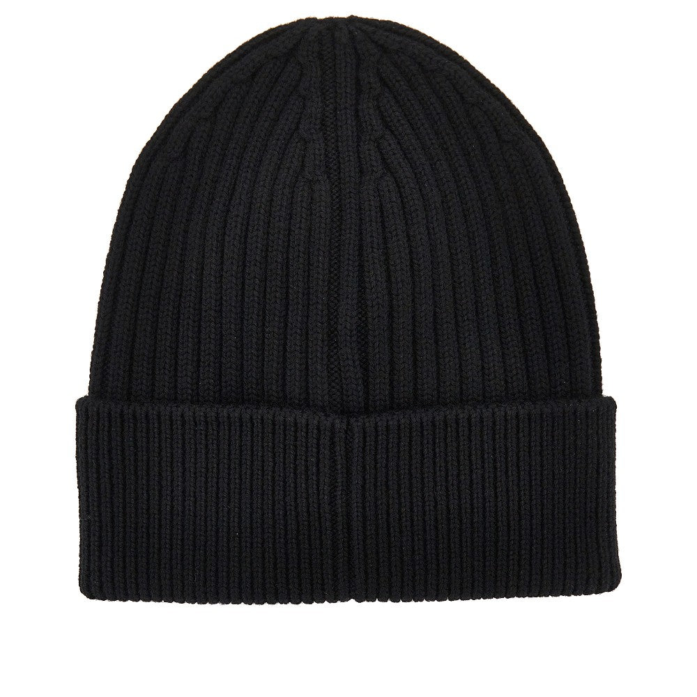 Logo patch wool beanie hat