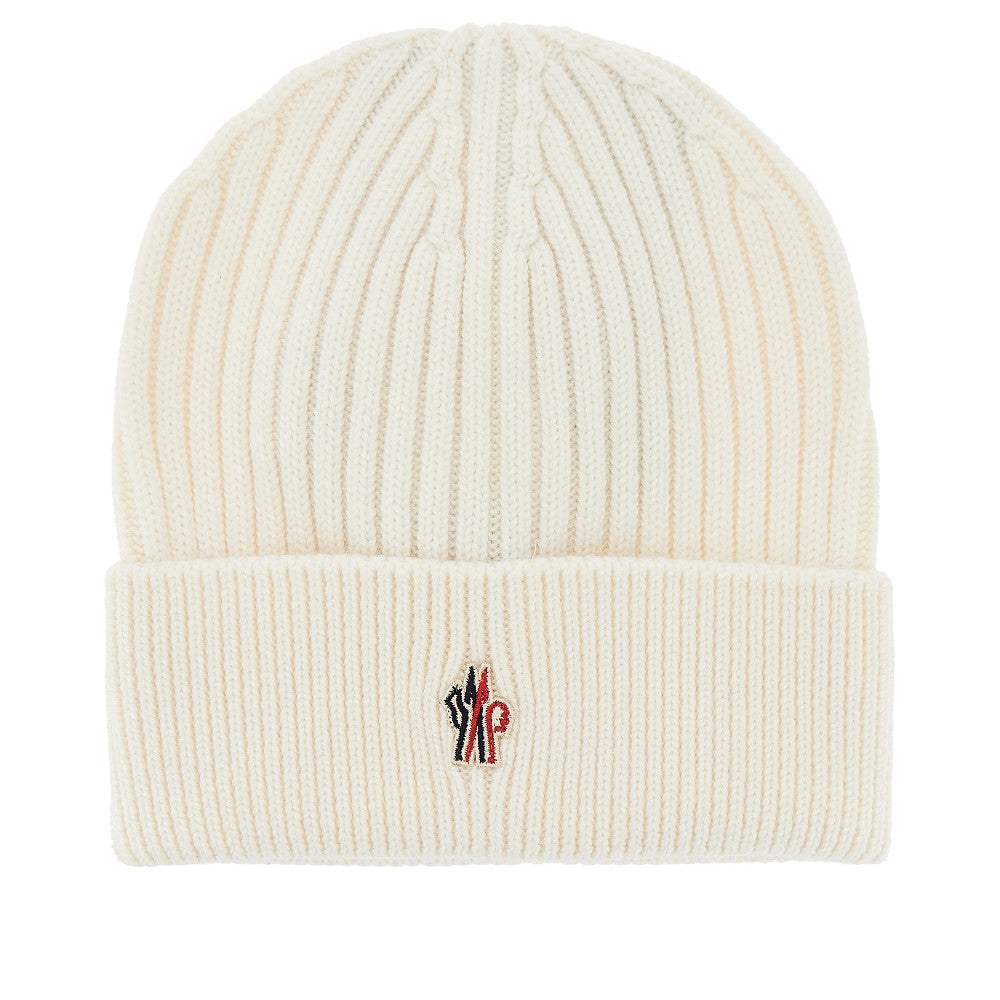 Logo patch wool beanie hat
