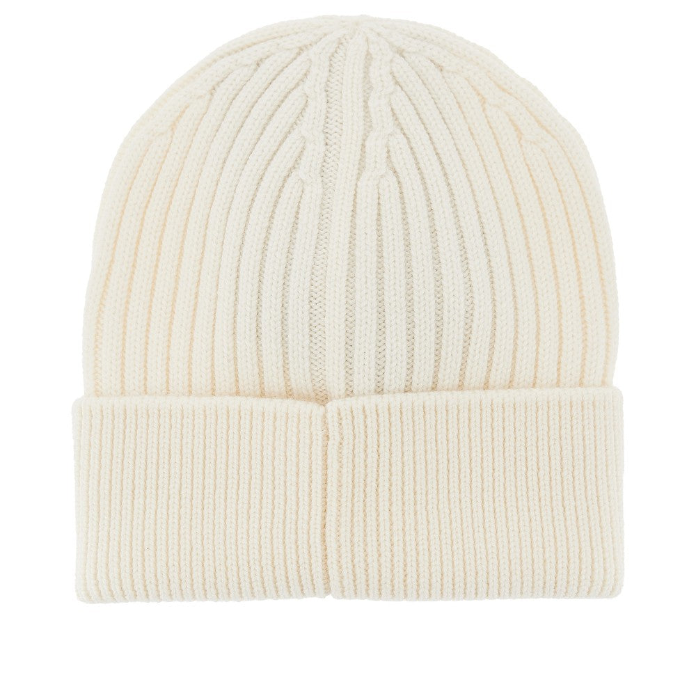 Logo patch wool beanie hat